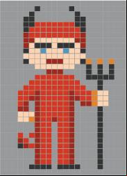 Coloriage pixels, un diable