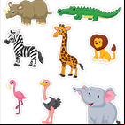 Animaux d'Afrique à découper pour créer un mobile ou décorer une chambre d'enfant