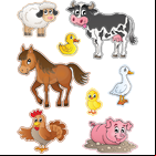 Animaux de la ferme à découper pour créer un mobile ou décorer une chambre d'enfant