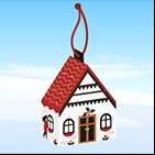Boîte de Noël en forme de maison à imprimer et à découper