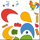 Découpage simple, le coq