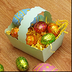 Panier pour œufs de Pâques à imprimer en noir et blanc sur papier cartonné et à découper