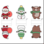 Découpage de Noël, des personnages