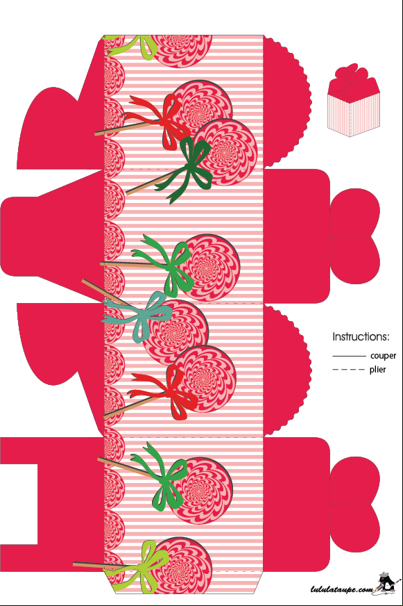 Activité manuelle facile, une boîte rose bonbon à découper