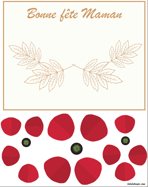 Carte coquelicots à imprimer sur papier cartonné