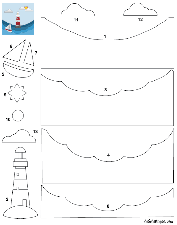 Carte à fabriquer soi-même, un paysage marin