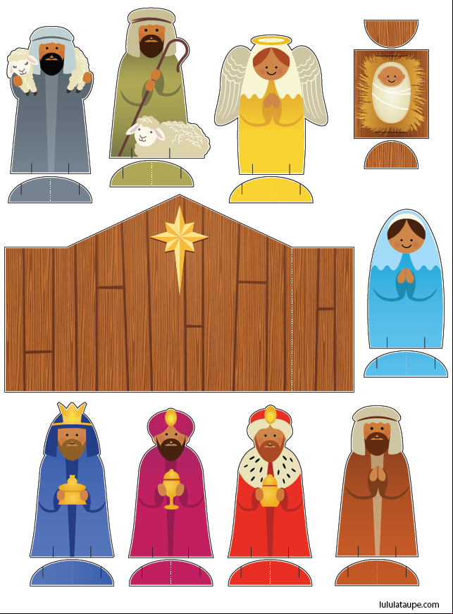 Découpage facile d'une crèche de Noël
