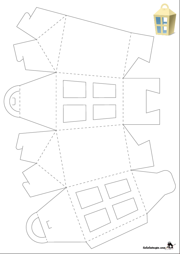 Lanterne en papier à imprimer et à découper