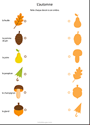Jeu à imprimer, les ombres d'automne