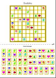 Jeu de sudoku à imprimer avec découpage des cartes à coller