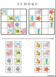Jeu d'observation et logique, le sudoku pour les 4 - 6 ans