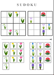 Jeu d'observation et logique, le sudoku des fleurs du printemps