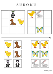 Jeu d'observation et logique, le sudoku pour les 4 - 6 ans