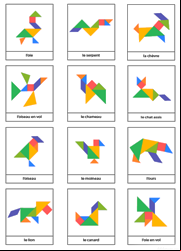 Modèles d'animaux pour jeu tangram à imprimer gratuitement
