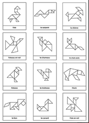 Contours d'animaux pour tangram à imprimer gratuitement