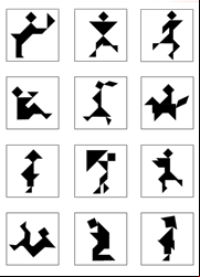Silhouettes de personnages pour tangram à imprimer