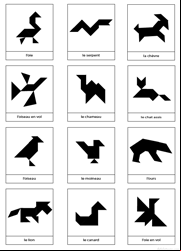Silhouettes d'animaux pour tangram à imprimer gratuitement
