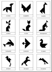 Silhouettes d'animaux pour tangram à imprimer gratuitement