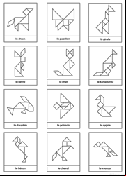 Contours d'animaux pour tangram à imprimer gratuitement