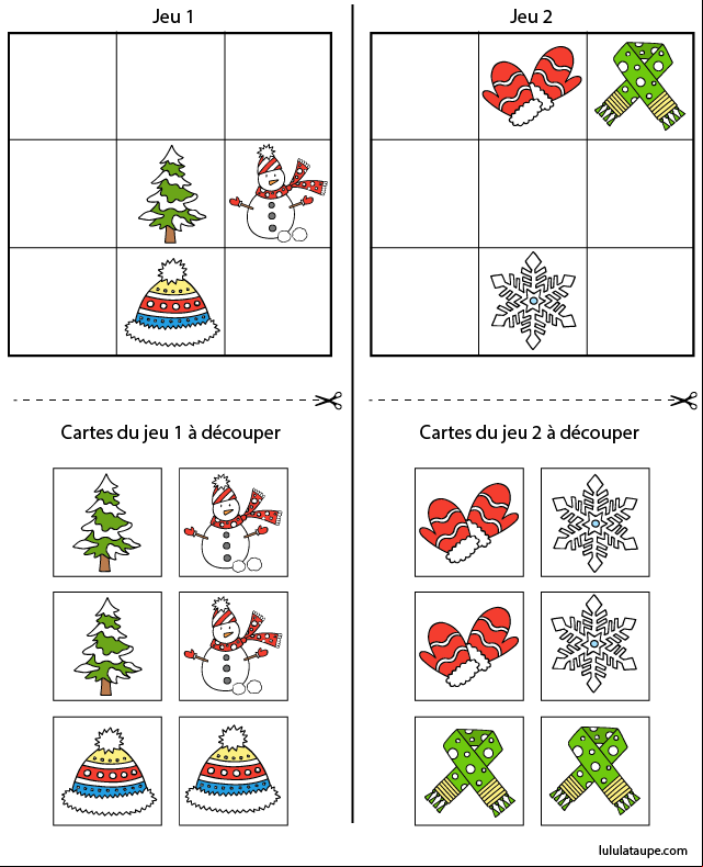 Sudoku facile avec images à imprimer