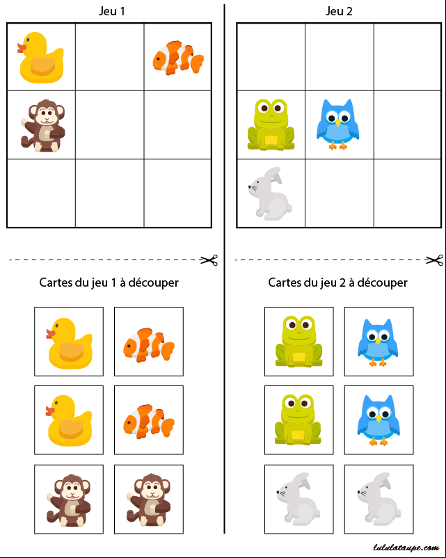 Jeu de sudoku à imprimer, enfants de moyenne section de maternelle