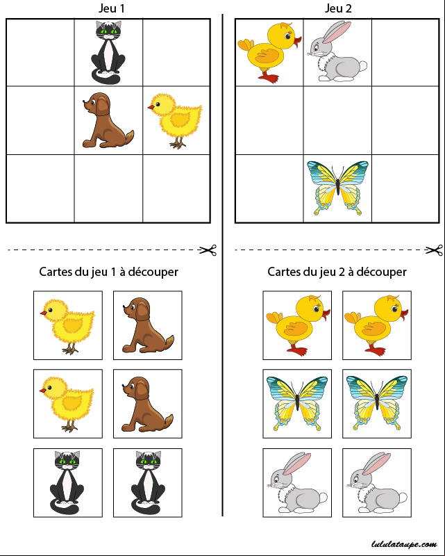 Jeu de sudoku à imprimer gratuitement, enfants de moyenne section de maternelle