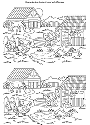 Jeu gratuit des 7 erreurs à imprimer avec réponses, la ferme et les animaux