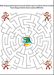 Jeu de labyrinthe avec solution, enfants de 4 ans et plus