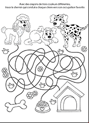 Jeu de labyrinthe gratuit à imprimer, les chiens