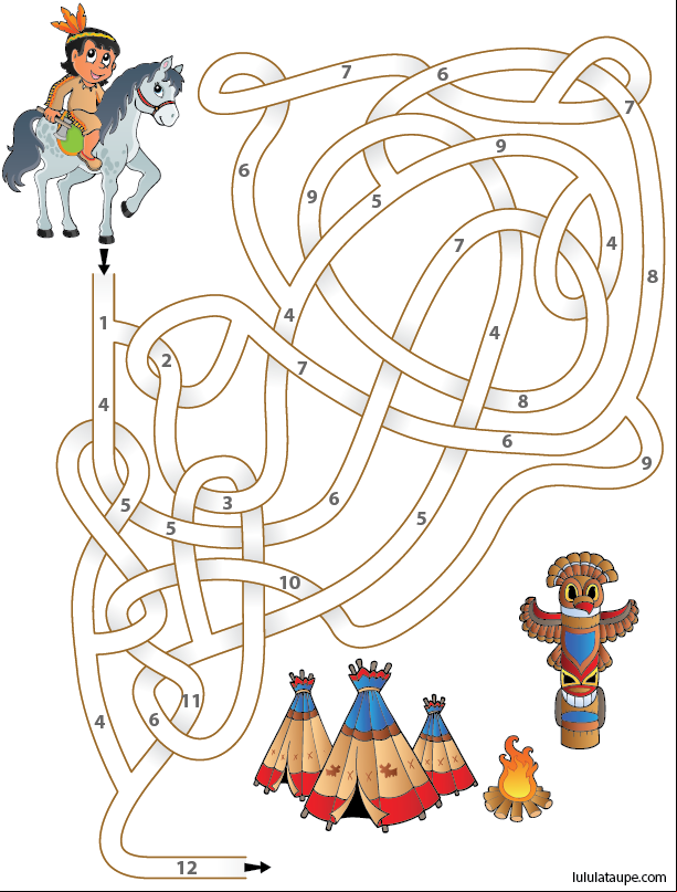 Jeu de labyrinthe à imprimer pour apprendre à compter