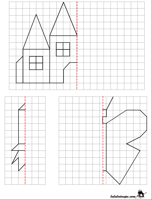 Reproduire un dessin par symétrie axiale sur quadrillage