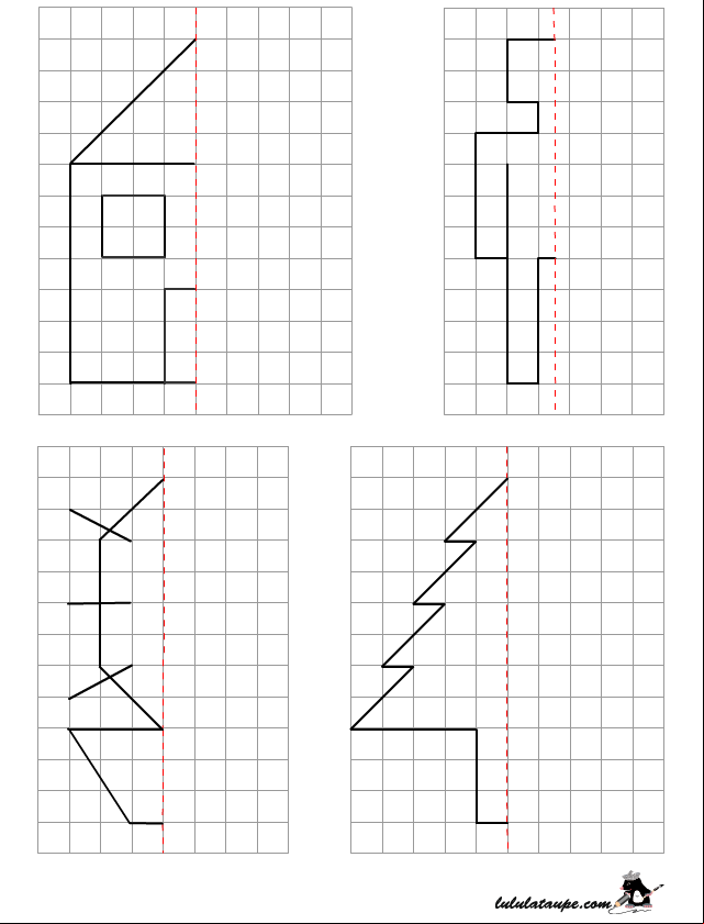 Reproduire un dessin par symétrie axiale sur quadrillage