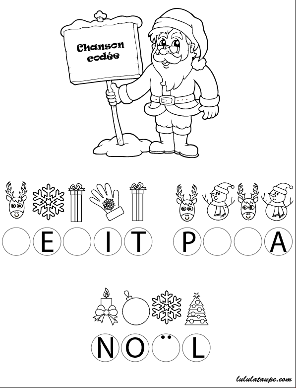 Chanson codée, exercice ludique pour enfants de 