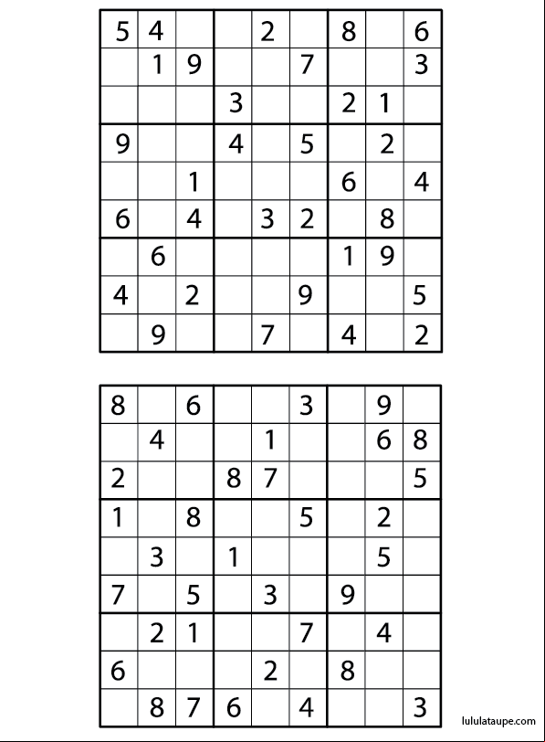 Sudoku facile à imprimer gratuitement