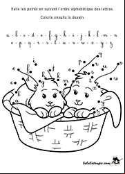 Points à relier, les lettres de l'alphabet, cursives