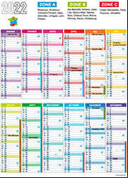 Calendrier 2022 ; vacances scolaires